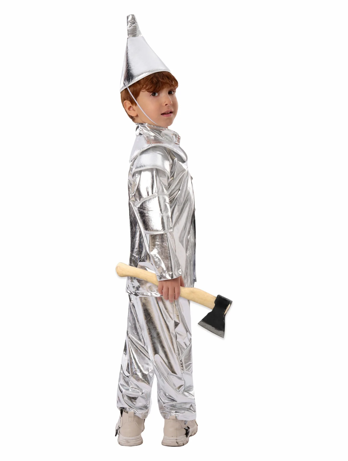 Oz Cartoon Character Tin Man Cosplay White Suit Fantasia, Halloween, Criança, Coração, Festa de Carnaval