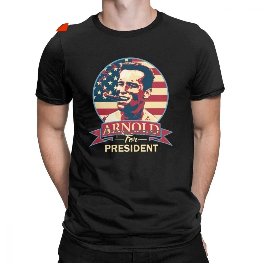 Arnold Schwarzenegger For President Men T Shirt 2019 Tees Short Sleeve O Neck T-Shirt 100% Cotton Original Tops Plus Size