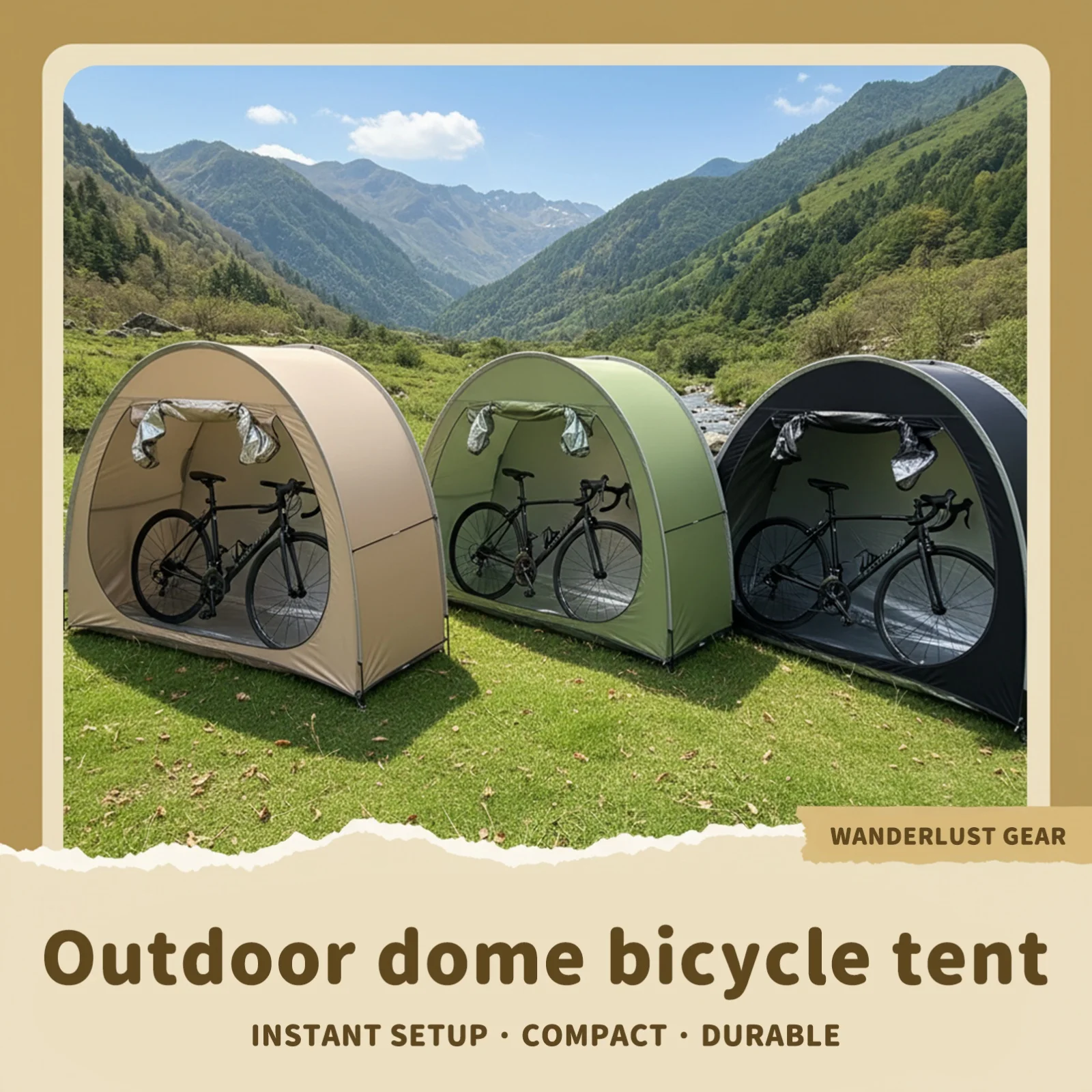 1 Pack Bike Storage Shed with Clear Window, Reliable Tent for 2 Bikes, Foldable Shelter for Courtyard Use.