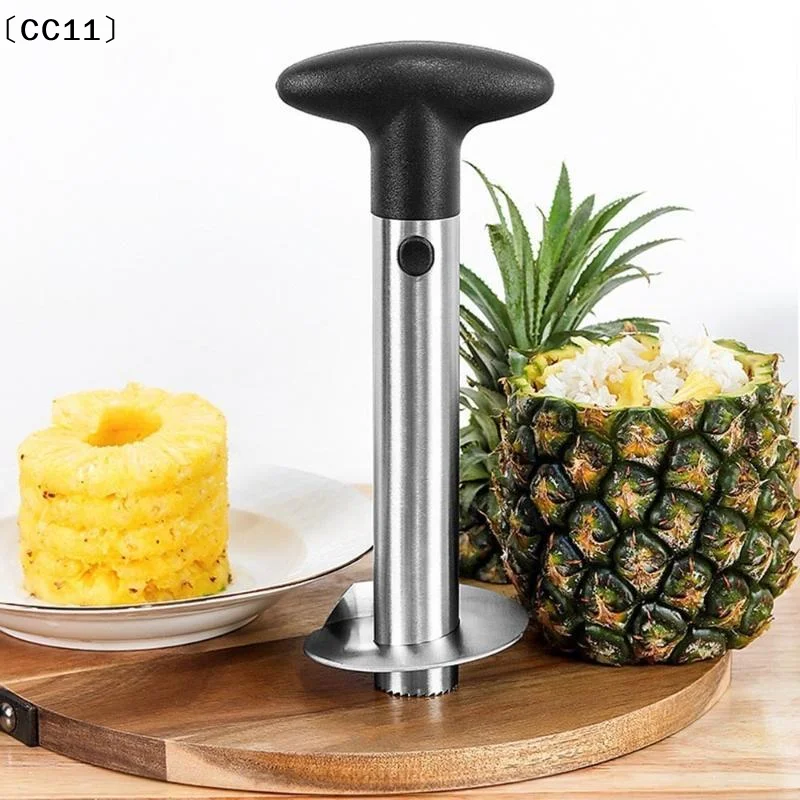 ステンレス鋼のパイナップル芯抜きスライサー、滑り止めハンドル - Pineapple Corer Slicer のレビューと価格