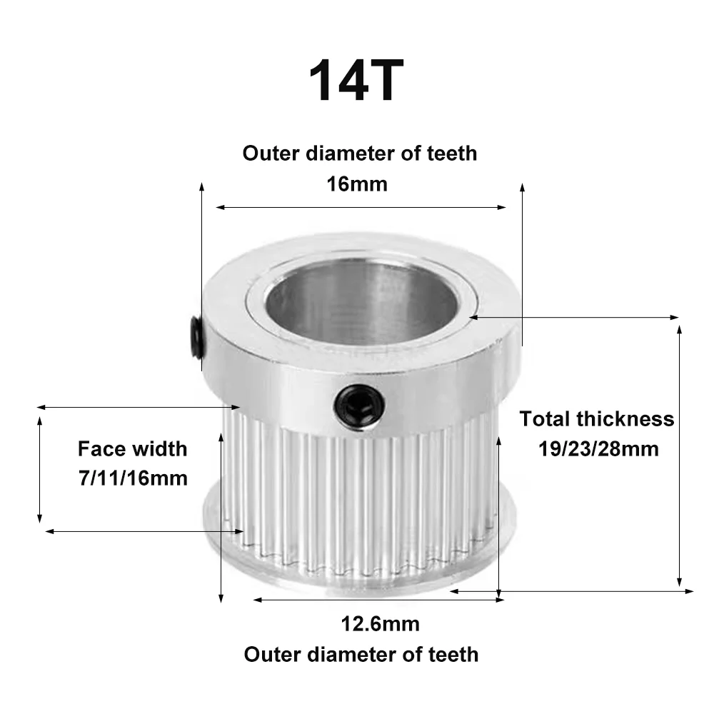 HTD3M Timing Pulley 12T 14T 15T 16T 17T 18T 19T 20T 22Teeth HTD 3M pulley  Bore 4-14mm Belt Width 6/10/15mm 3D printed parts