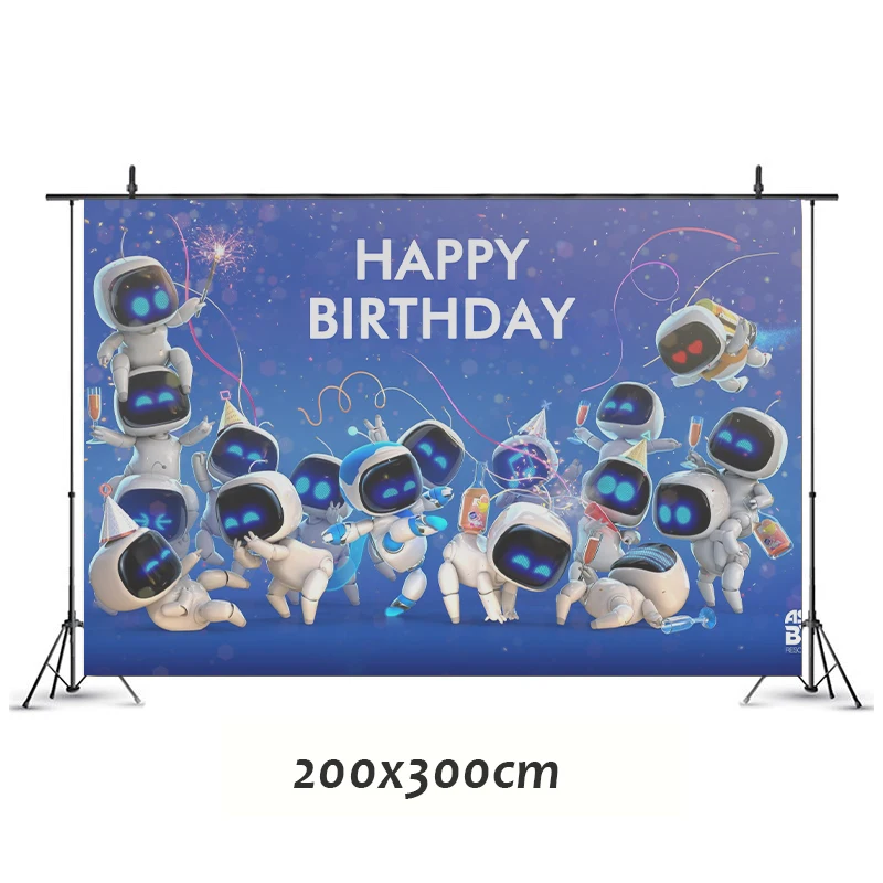 ASTRO BOT Birthday Party Decorations Game Theme Supplys Banner Cups Plates for Kids