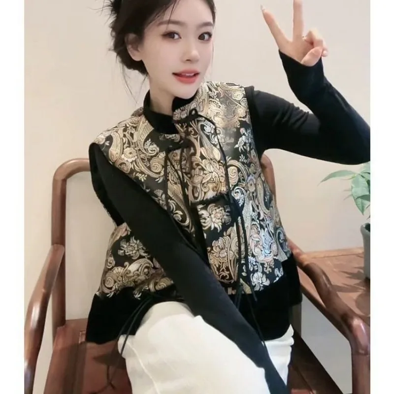 

Blouse Women's Trendy Chinese-style Tang Suit Waistcoat Vest New Comfortable Minimalist Casual Versatile Distinctive Fashionable