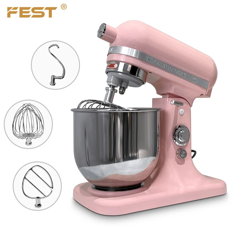 Home Kitchen 7 Liter Stainless Steel Mixing Bowl Dough Mixer Baking Supplier Commercial Food Mixer