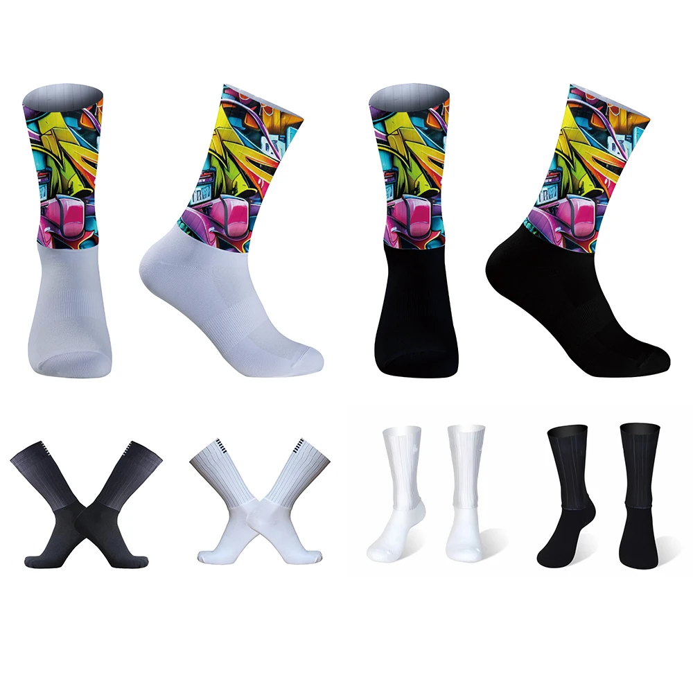 Chaussettes de cyclisme coordonnantes pour hommes et femmes, respirantes, sports de plein air, course à pied, escalade, vélo, nouveau, 2024