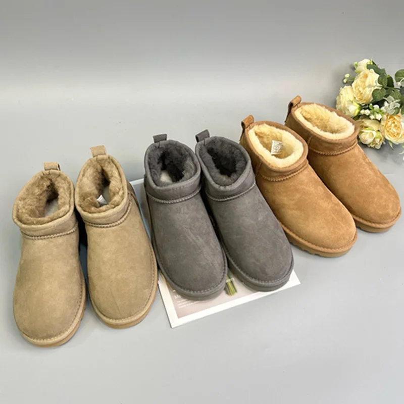 

Maxdutti Nordic Minimalist Snow Boots Sheepskin Australian Wool Warm Shoes Slip On Boots,Women's Boots,Woman Shoes For Winter