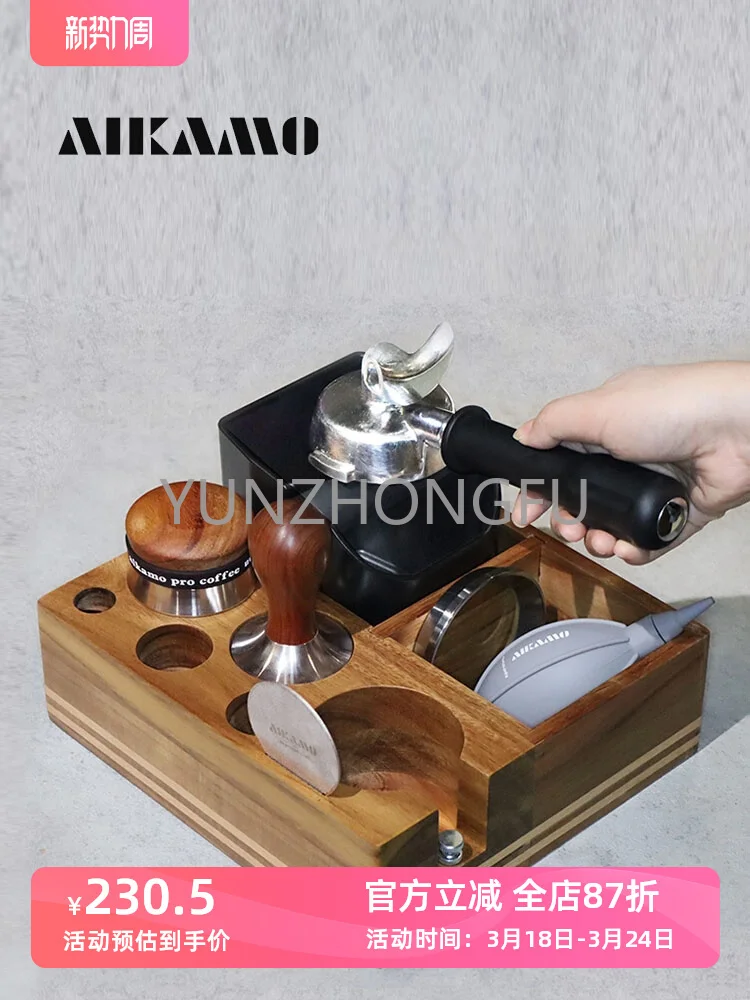 Multi-Function Coffee Press Holder Storage Box Handle Bracket Slag Box 51/58mm Cloth Powder Press