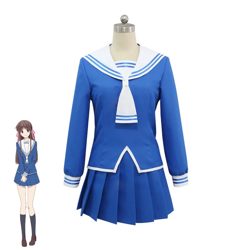 

Anime Fruits Basket Tohru Honda Cosplay Costume Girl JK Sailor Dress Japanese School Uniform Halloween Carnival Suit Custom Made