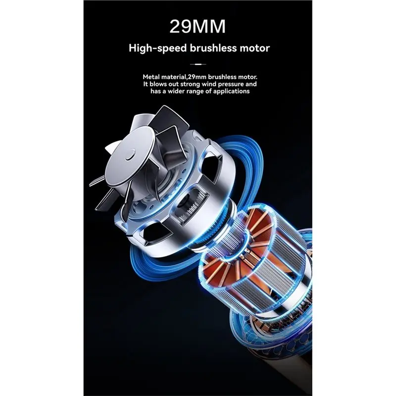 2025 تريند لوحة المفاتيح تنظيف السيارة 110000 دورة في الدقيقة منفاخ الهواء النفاث مروحة تربو صغيرة محمولة منفاخ توربو كهربائي منفضة الهواء الأنظف #5
