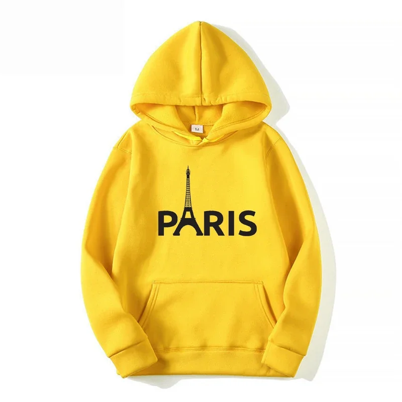 Spring Autumn Women Paris Printed Hoodies Fashion Lady Hooded Sweatshirts Hat Pattern Hoodies Casual Daily Wear