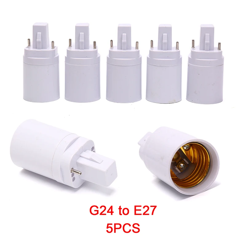 5PCS G24 To E27 Socket LED Lamp Adapter Flexible Extend Lamp Base LED Light