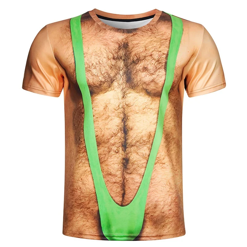 Muskel-3D-T-Shirt mit Muskel-Tattoo-Print für Sommer-Strandurlaub, Herren-Kurzarm-T-Shirt mit 3D-Digitaldruck, lässige Oberteile – Detail 6