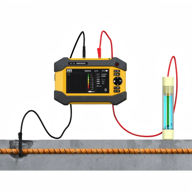 HC-X6 Steel Reinforcement Detector Multi-Frequency IP65 Uses Half-Cell Potential Resistivity Methods for Concrete