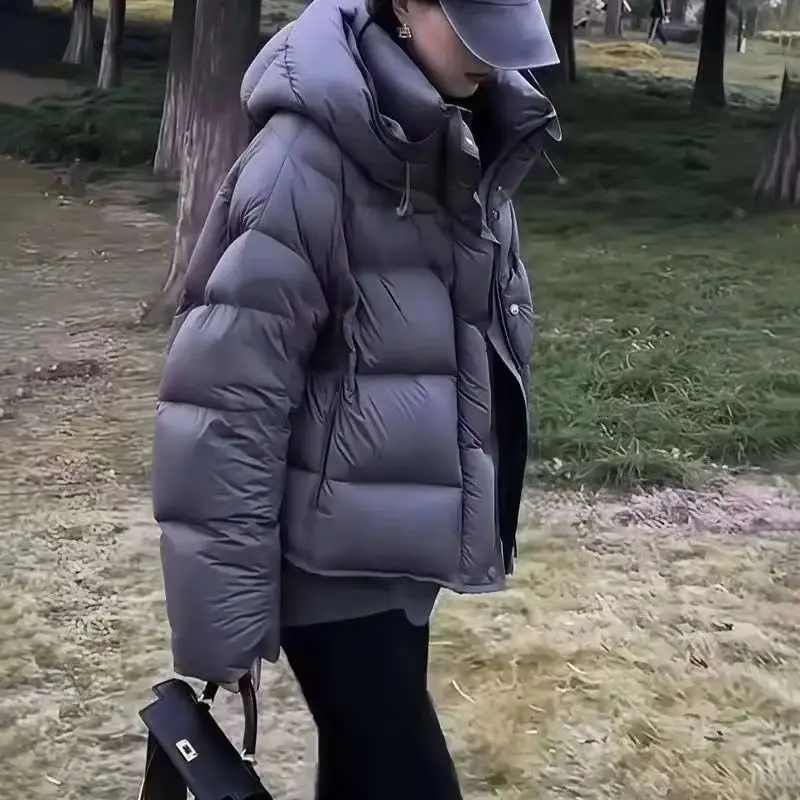 가을 겨울 신상 다운 코튼 재킷 여성용 한국 스타일 두꺼운 따뜻한 후드 파카 짧은 코트 여성 캐주얼 탑