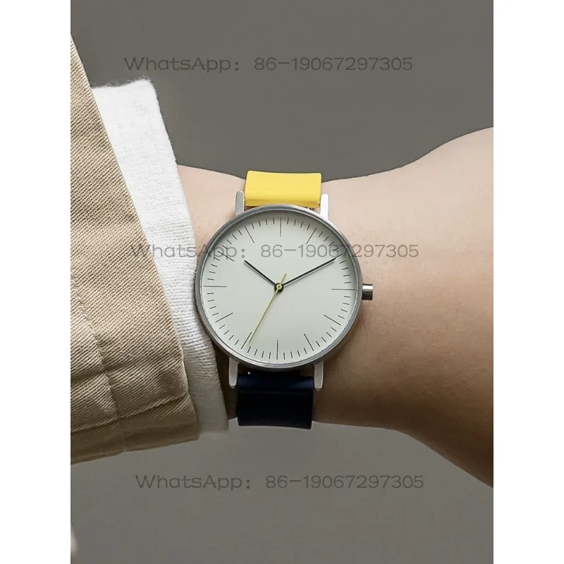 Two-tone Design Colorful Trendy Men's and Women's Gift Box Waterproof Stainless Steel Watch
