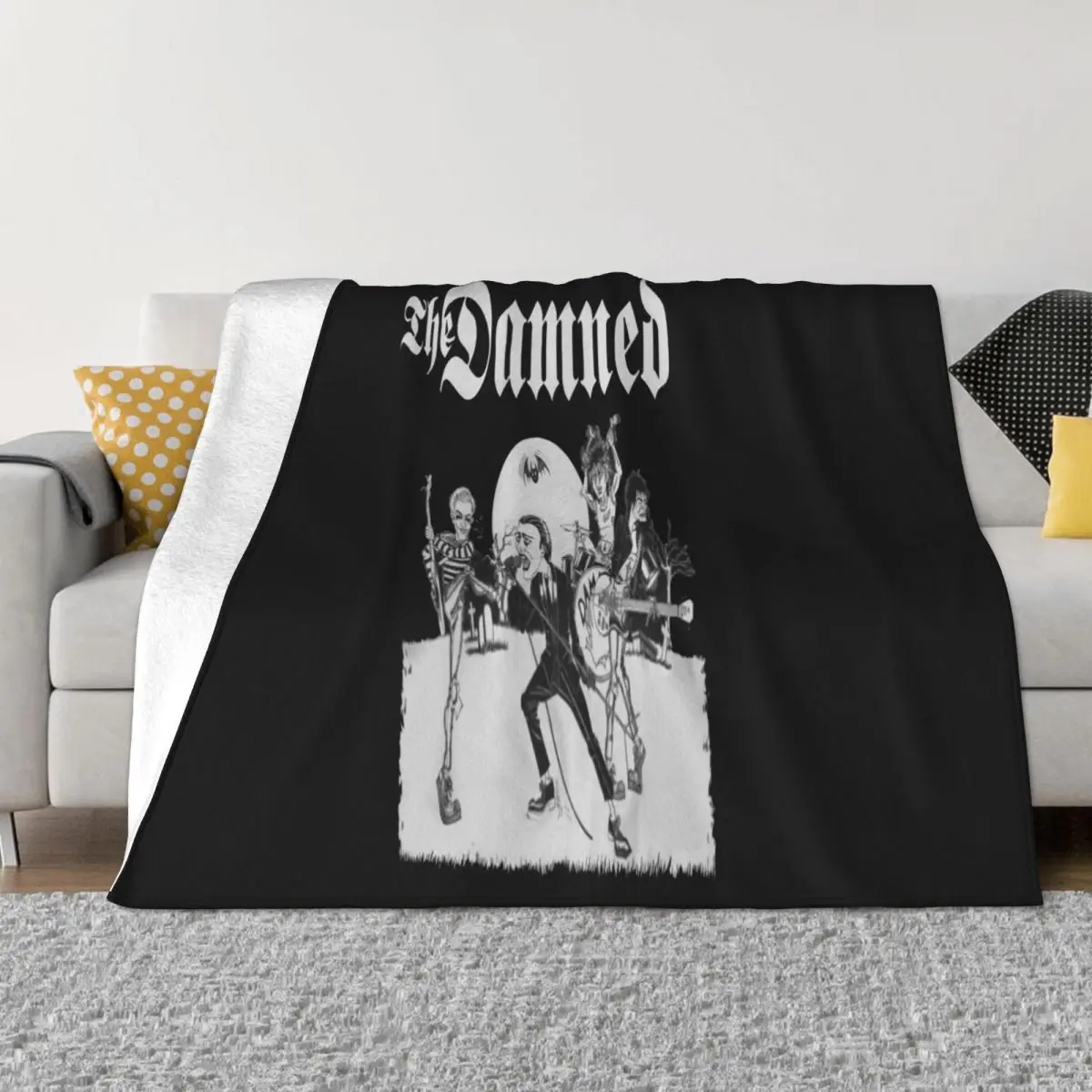 The Damned Punk Vintage Rare 80S S Black Men's Large Size Novelty Lowest Price Different Throw Blanket