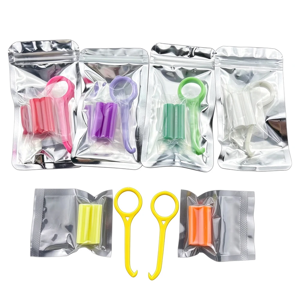 5 Packs Dental Silicone Chewie Bite Fruit Scent Invisible Brace Orthodontic Clear Aligner Retainer Remover Individual Packaging