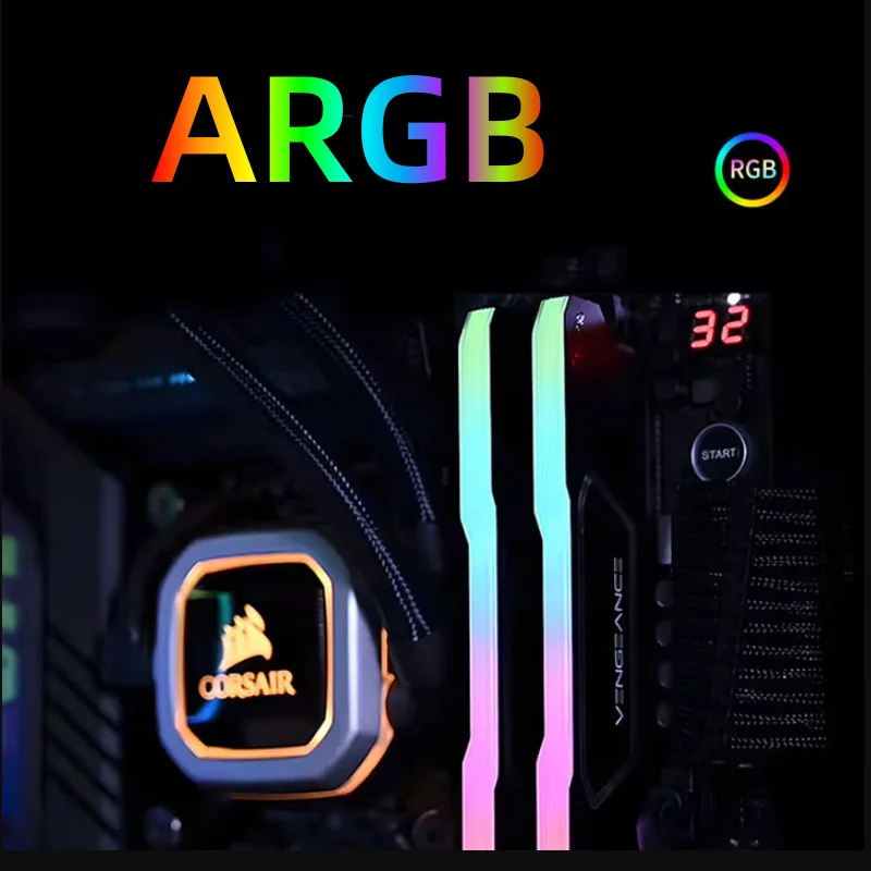 وحدة ذاكرة سطح المكتب Corsair DDR5 RGB RAM Vengeance RGB SL 32GB (16GBx2) 6400MHz 288 Pin Hynix A DIE ذاكرة سوداء