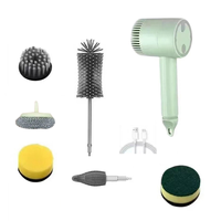 A71P 6-Brush Electric Rotating Cleaning Brush Multifunctional Handheld Cordless Electric Cleaning Brush Electric Scrubber B