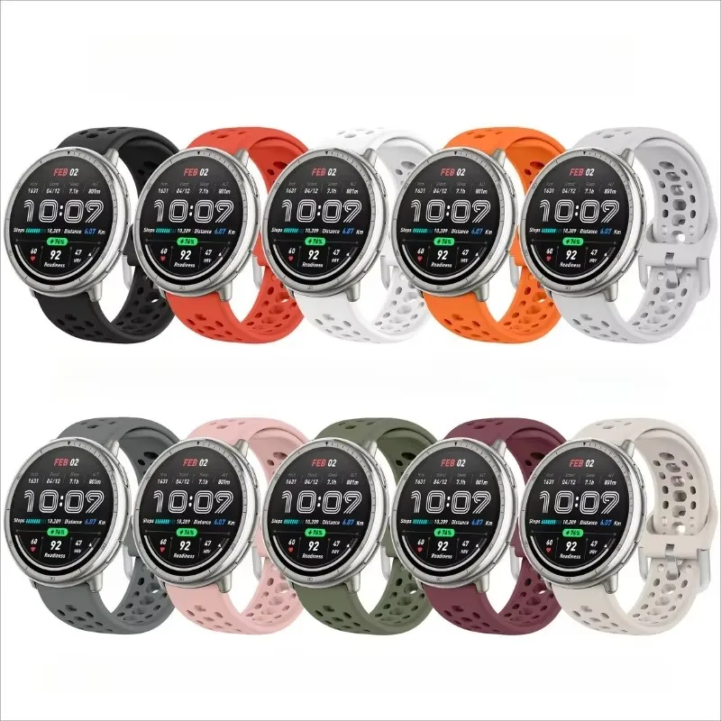 

Watch strap Silicone Strap For Amazfit Active 2 Original Sport breathable Bracelet Intelligent Correa Amazfit Active2 Watchband