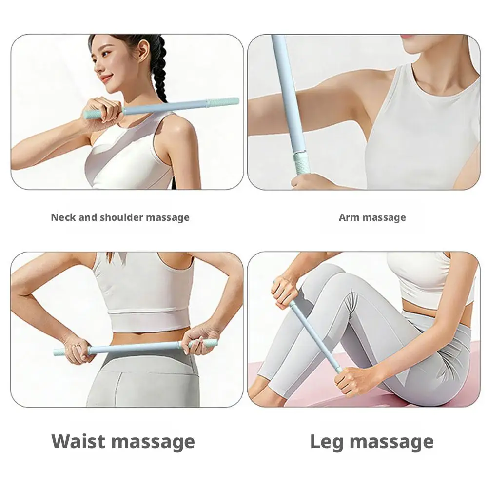 45cm Muscle Roller Stick Deep Tissue Massager with Steel Core and Smooth Ball Bearings for Legs Calves and Back Recovery