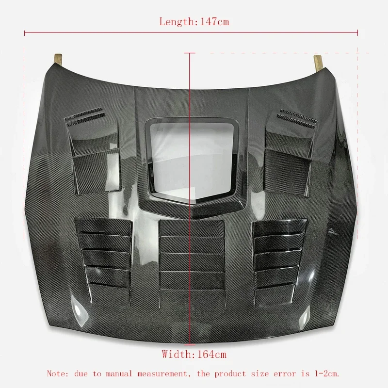 Transparent Glass Carbon Fiber Front Bonnet for GTR R35 Engine Cover Hood！