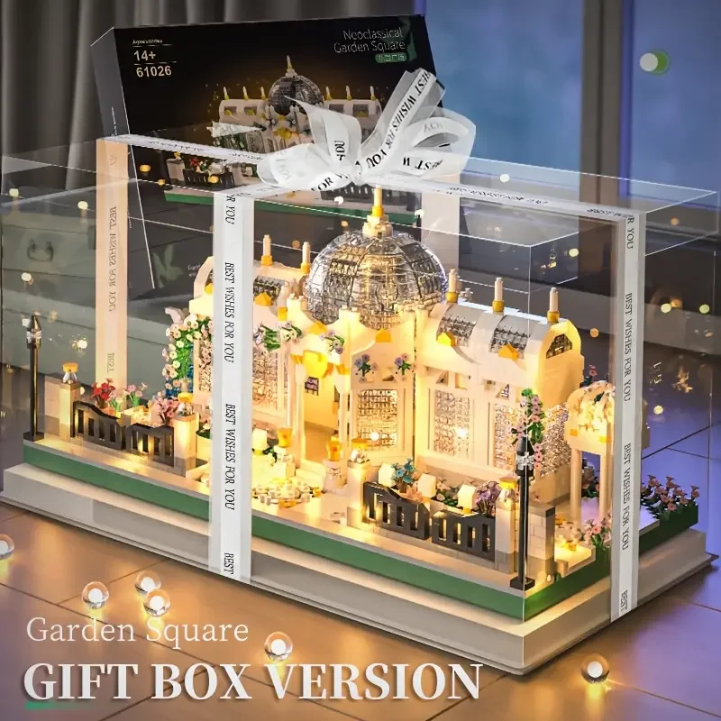 Conjunto de blocos de construção quadrados clássicos de jardim de 4297 peças, material abs de alta qualidade, tema de construção, kit de modelo de montagem criativa