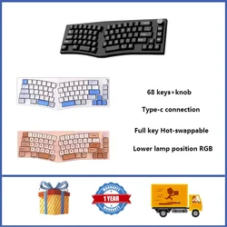 FEKER Alice80 Alice Customized Wired Mechanical Keyboard Full Key Hot-swappable RGB Ergonomic Keyboard