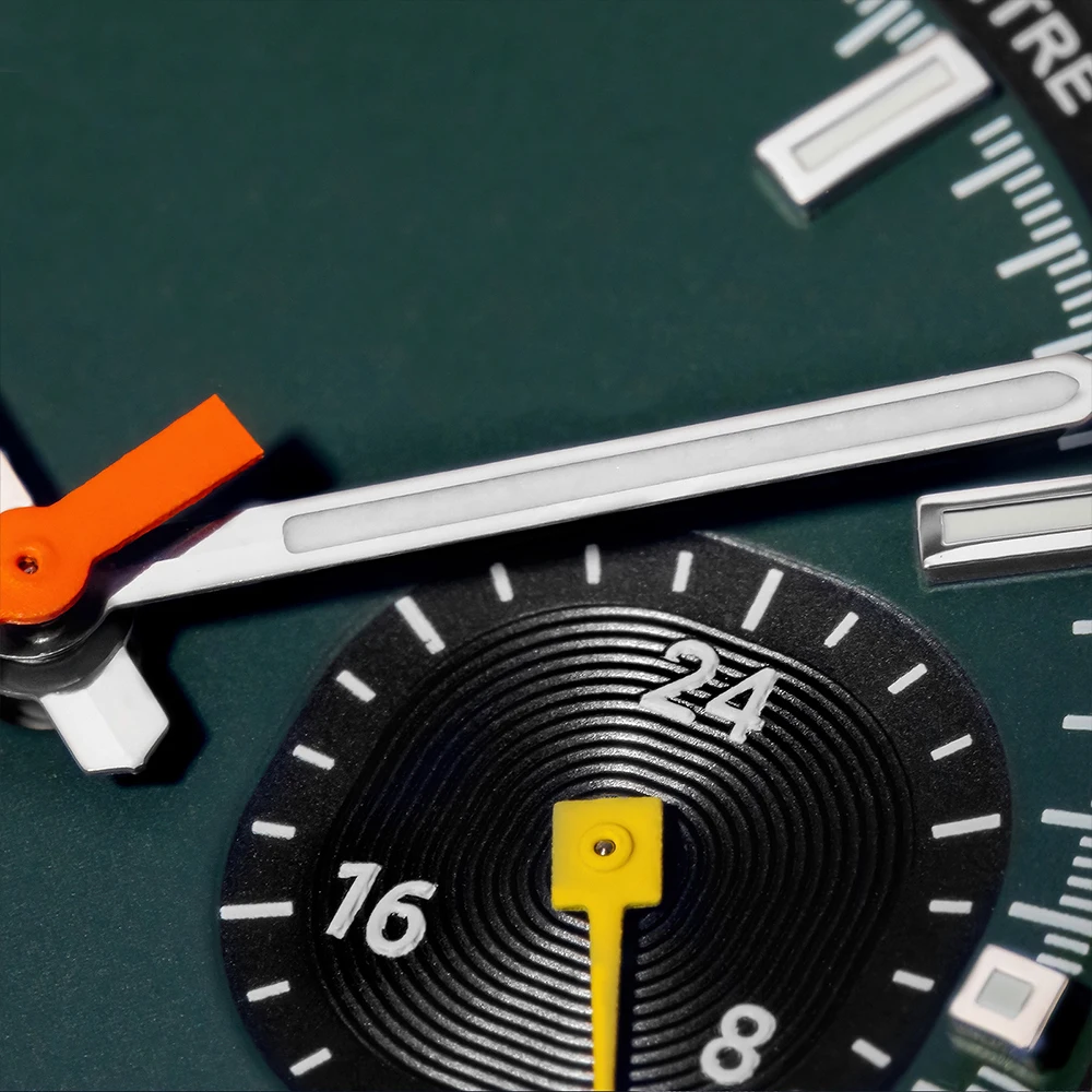 ADDIESDIVE Custom Logo VK64 Herrenuhr AD2529 Chronograph Quarzuhr 38mm Fluorkautschuk-Armband BGW9 Leuchtend 100m Wasserdicht