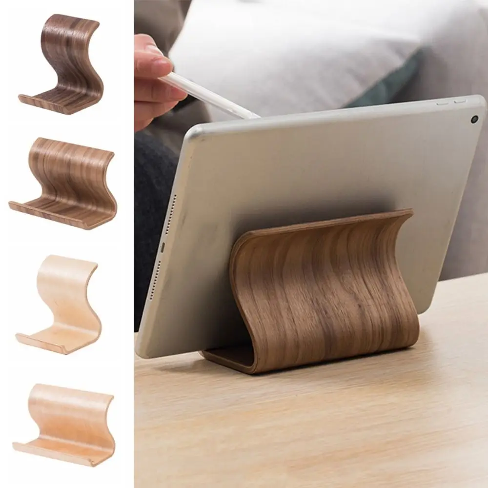 

Creative Wood Mobile Phone Holder Elegant Portable Tablet Holder Crafts Lightweight Wooden Phone Bracket Desktop Ornament