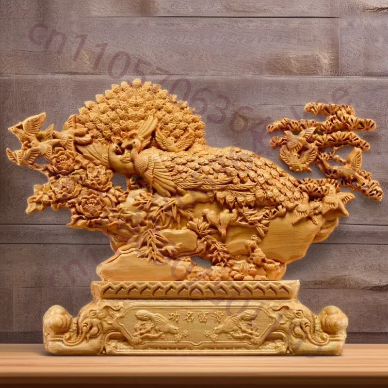 

Wood Carving Phoenix Arowana Sculptures And Statue ，Chinese Characteristic Home Living Room Office Table Decoration Accessory