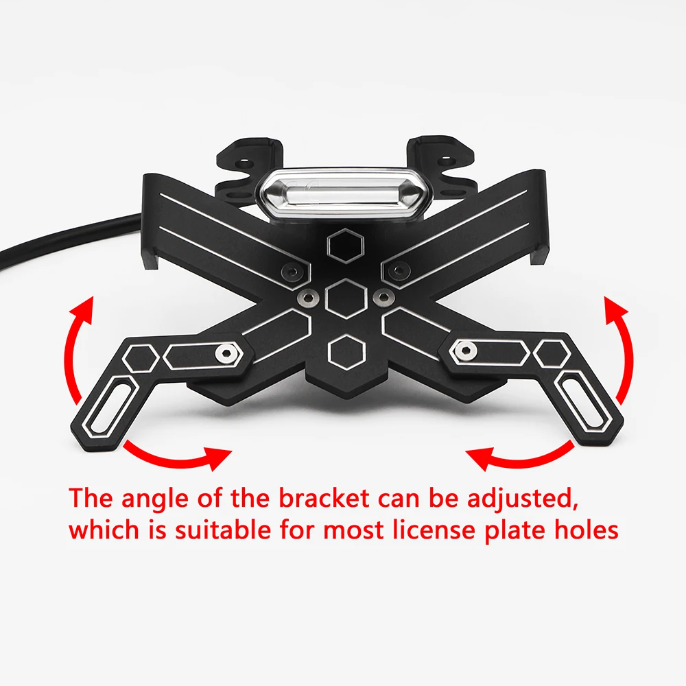 

For Yamaha MT-07/FZ-07 2013-2023 Motorcycle License Plate Holder Fender Eliminator Registration Bracket With LED MT07 MT 07 2018