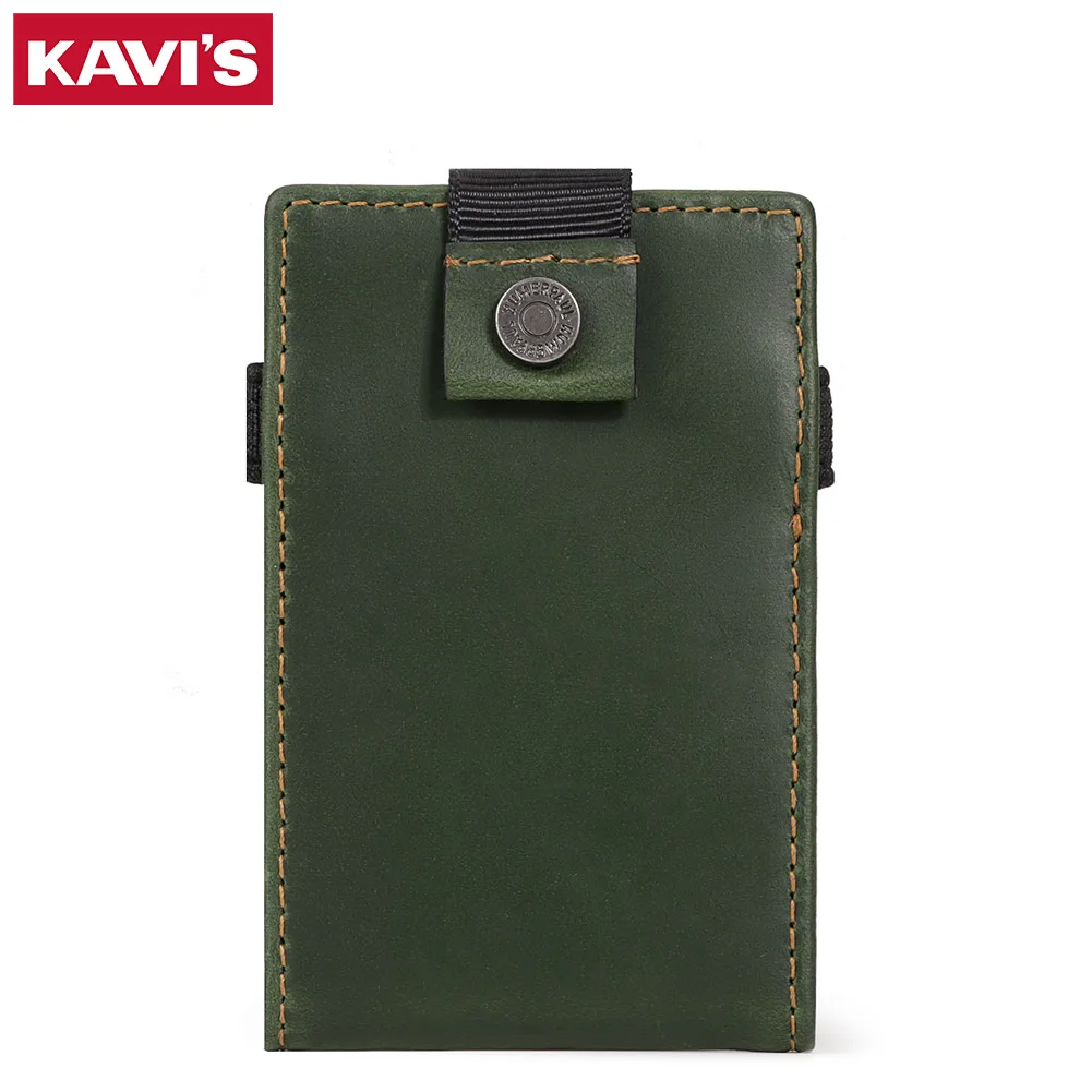 KAVIS RFID Blocking Men Purse  Leather Wallet For women Anti-Theft Swipe Large Capacity Card Clip Portable Thin Moneyclipc