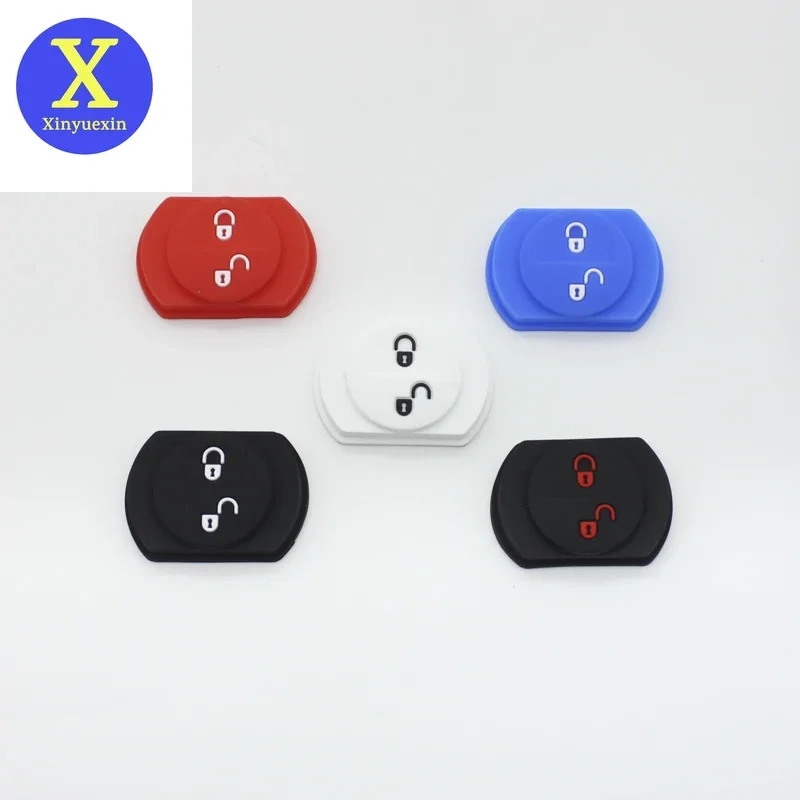 Xinyuexin substituição de teclado remoto de carro de silicone com 2 botões para Mitsubishi Colt Warior Carisma Spacestar Straight