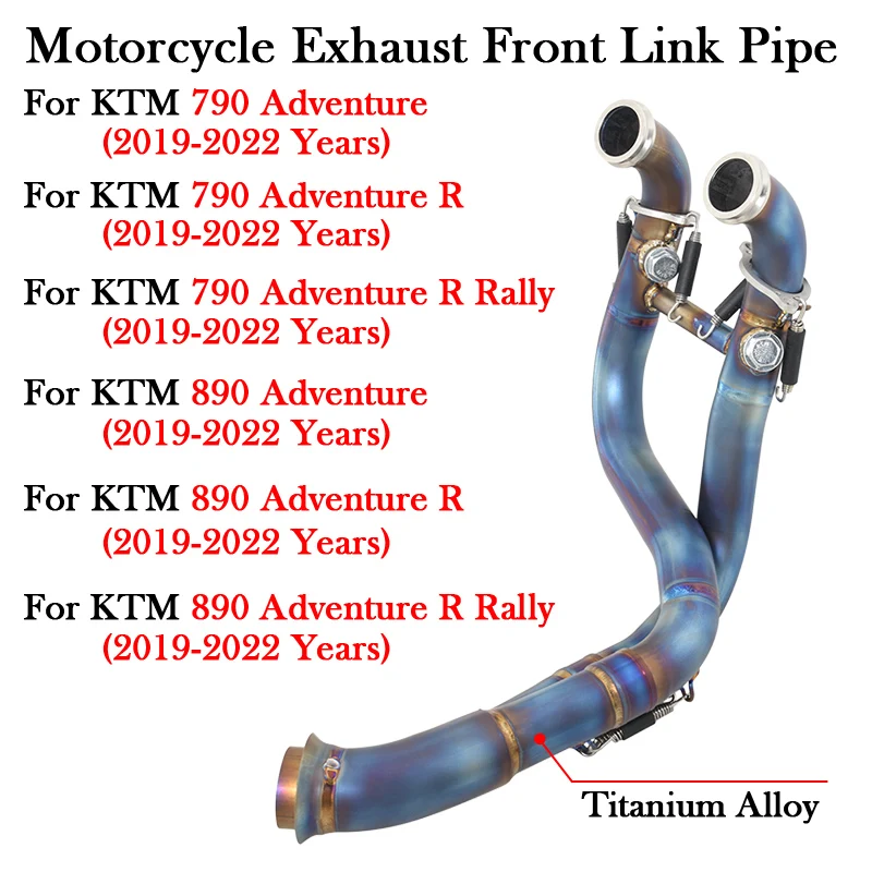 

Titanium Alloy Motorcycle Exhaust Front Link Pipe Escape Moto Modify For KTM 790 890 KTM790 KTM890 Adventure R Rally 2019 - 2022