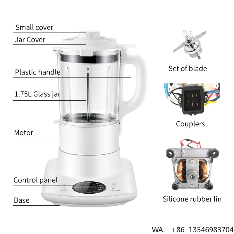 1.75L  Multifunctional Cooking Blender Heating Wall Breaking Machine Household Automatic Intelligent Small Kitchen Appliance