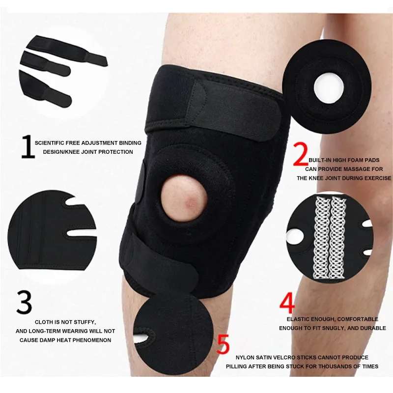 Spring Supported Knee Pads Support Brace For Sports Running Breathable Compression Knee Sleeve Sports Protective Gear Knee Pads