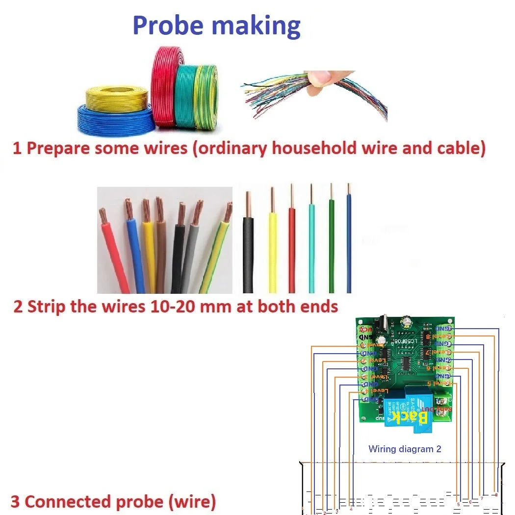 Bomba de nivel de agua multifunción DC12V 30A 8 niveles, controlador de pantalla, Sensor de líquido, módulo de relé de control automático