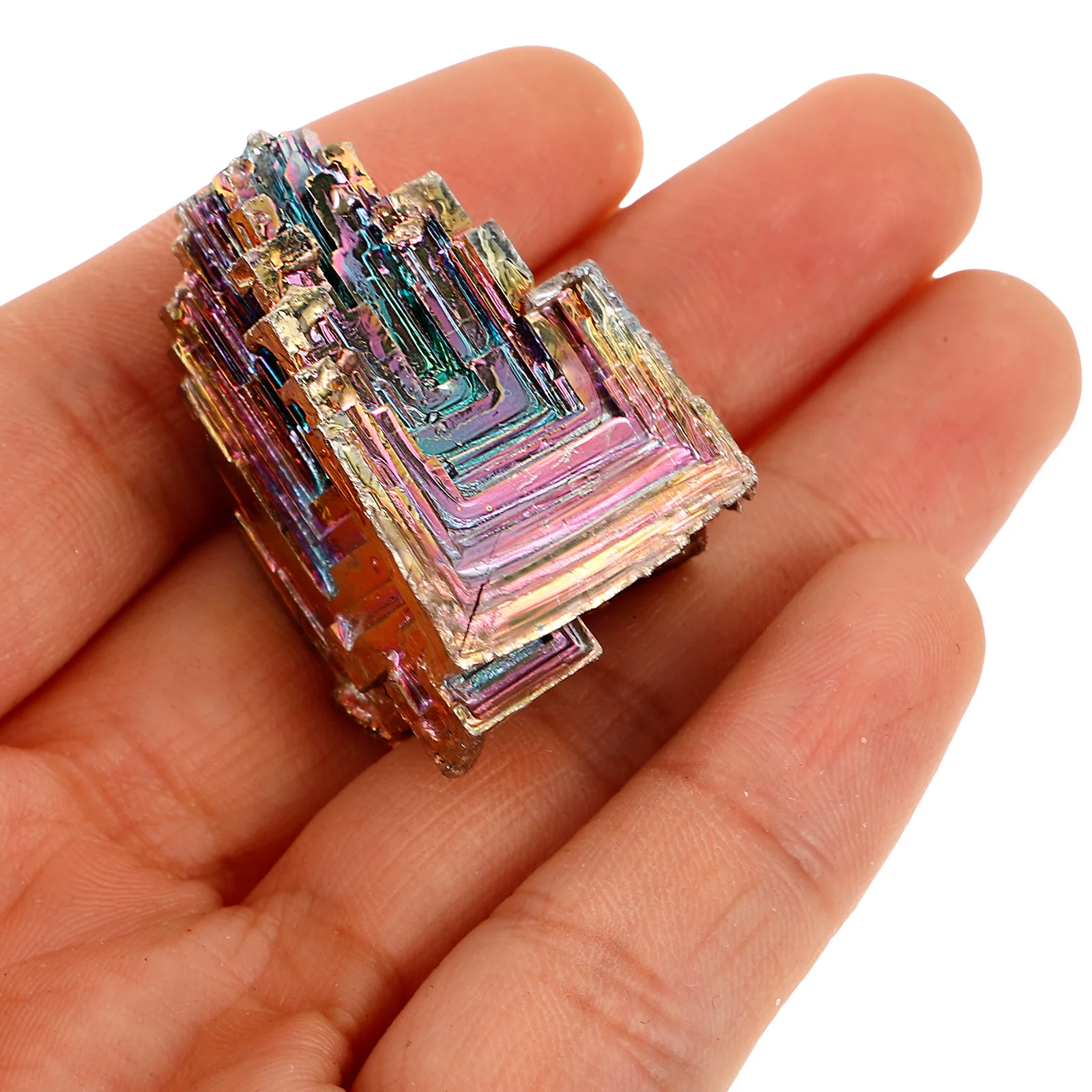 Bismuth Ore Crystal Bracelets Stone Beads for Amethyst Mineral Ornament Specimen Adornment