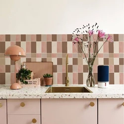 10Pieces Bohemian Style Tiles Floor Wall Sticker Kitchen Bathroom Living Room Wear-resistant Home Decor Art Wall Decals