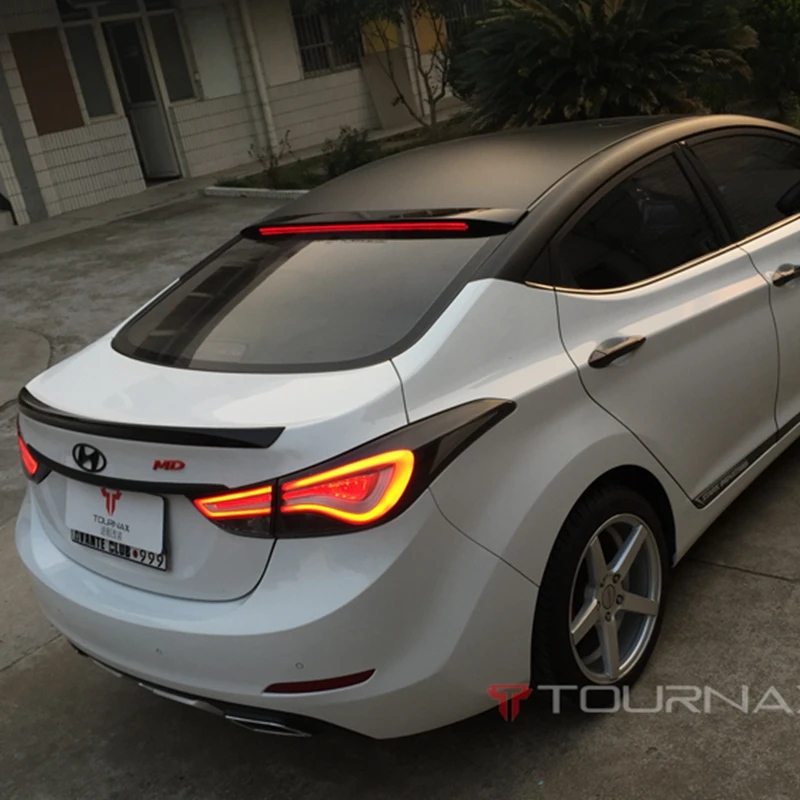 For Hyundai Elantra Spoiler Elantra Spoiler with LED Light High Quality ABS Material Car Rear Wing  Black Spoiler