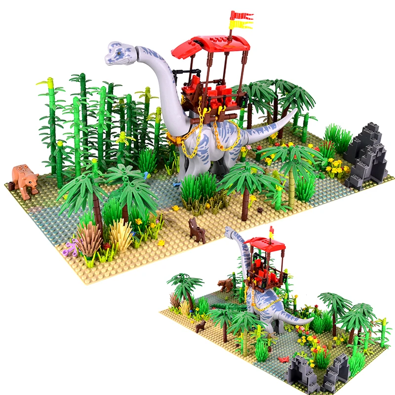

Jurassic dinosaur Tropical Rainforest building block accessories gift variety of optional bagged children's toys