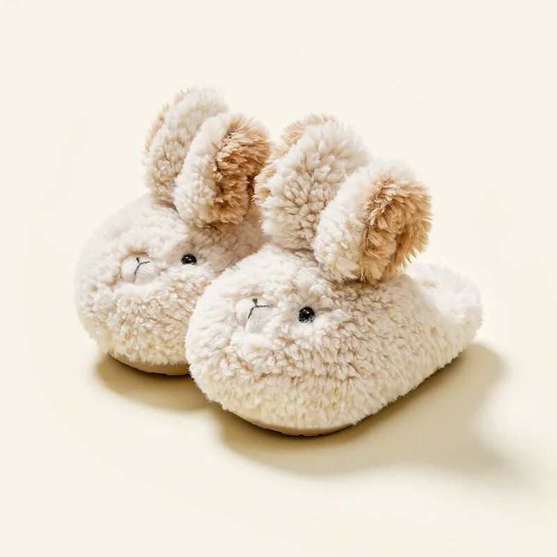 Children\'s Cotton Slippers Plush Thickened Cute Rabbit Boys\' Girls\' Baby Slippers Home Shoes Kids Slipper Household Shoes