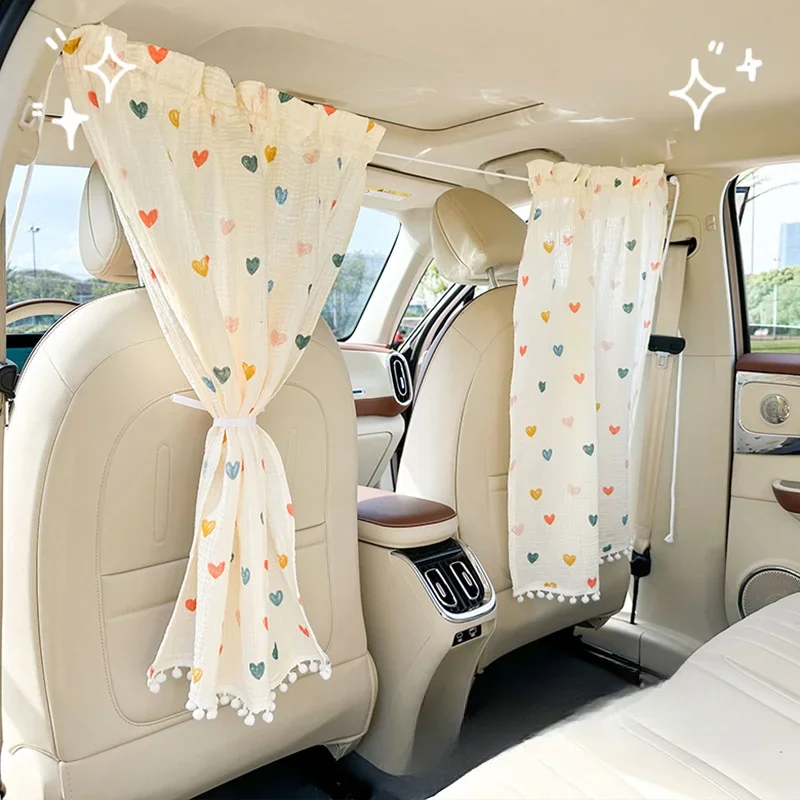 Car front and rear partition curtain window shade privacy summer car shade sunscreen heat insulation cute cartoon bear