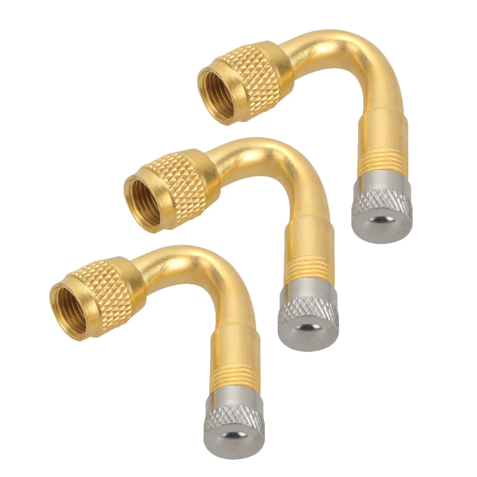 3Pcs Tire Valve Extension 45 Degree Valve Stem Extenders Copper Adapter Fitting Heavy Duty Inflation Accessory for Car