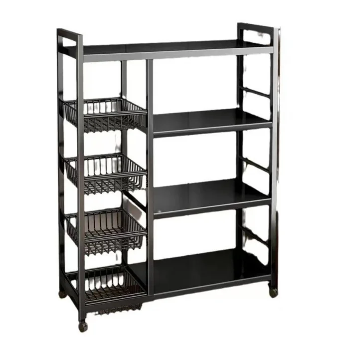 #Haavk Modern Sustainable Iron Kitchen Cabinet Storage Racks With 4 Shelves Easy Install Eco-Friendly For Fruit Vegetable Storag
