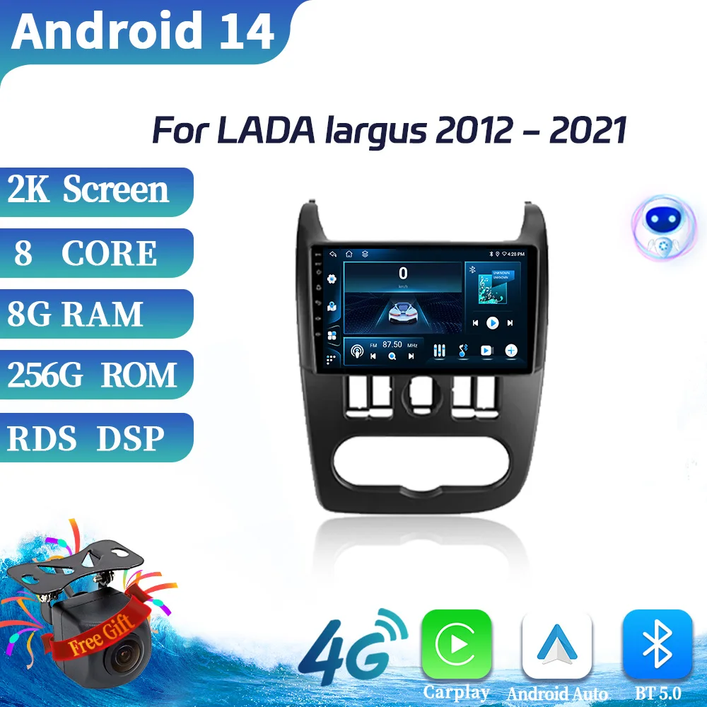 Android 14 For LADA largus 2012-2021 Car Radio Multimedia Audio Player Navigation Video Wireless Carplay BT Touch Screen Stereo