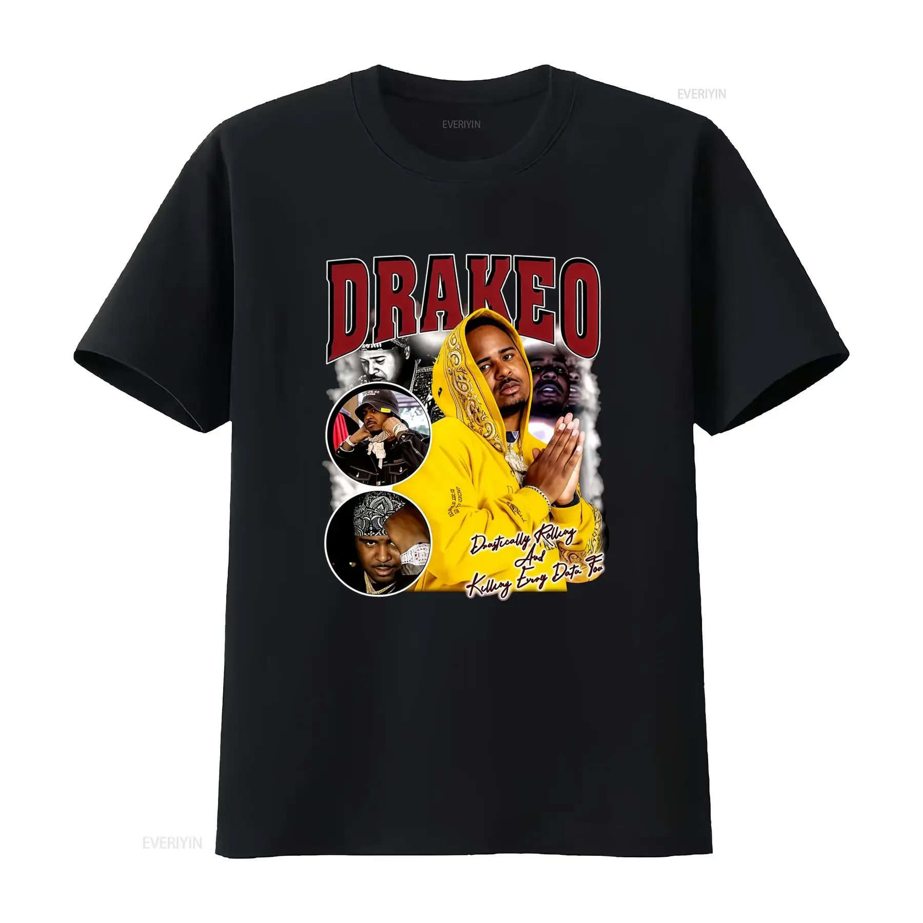 Vintage 90s Drakeo Rapper Hip Hop Streetwear Print Casual T Shirt vintage Washed Breathable Stylish graphic fashion homme Soft