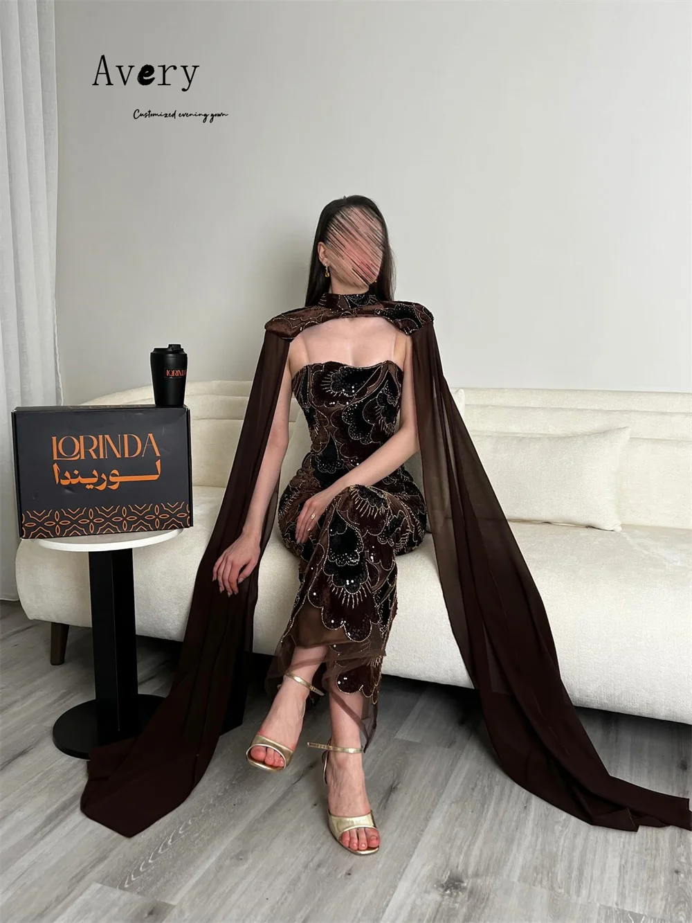 Avery Custom Fishtail Geborduurd Ronde Hals Mouwloos Formeel & Avondjurken Luxe Jurk 2025, Avondjurken Bruiloft Dames
