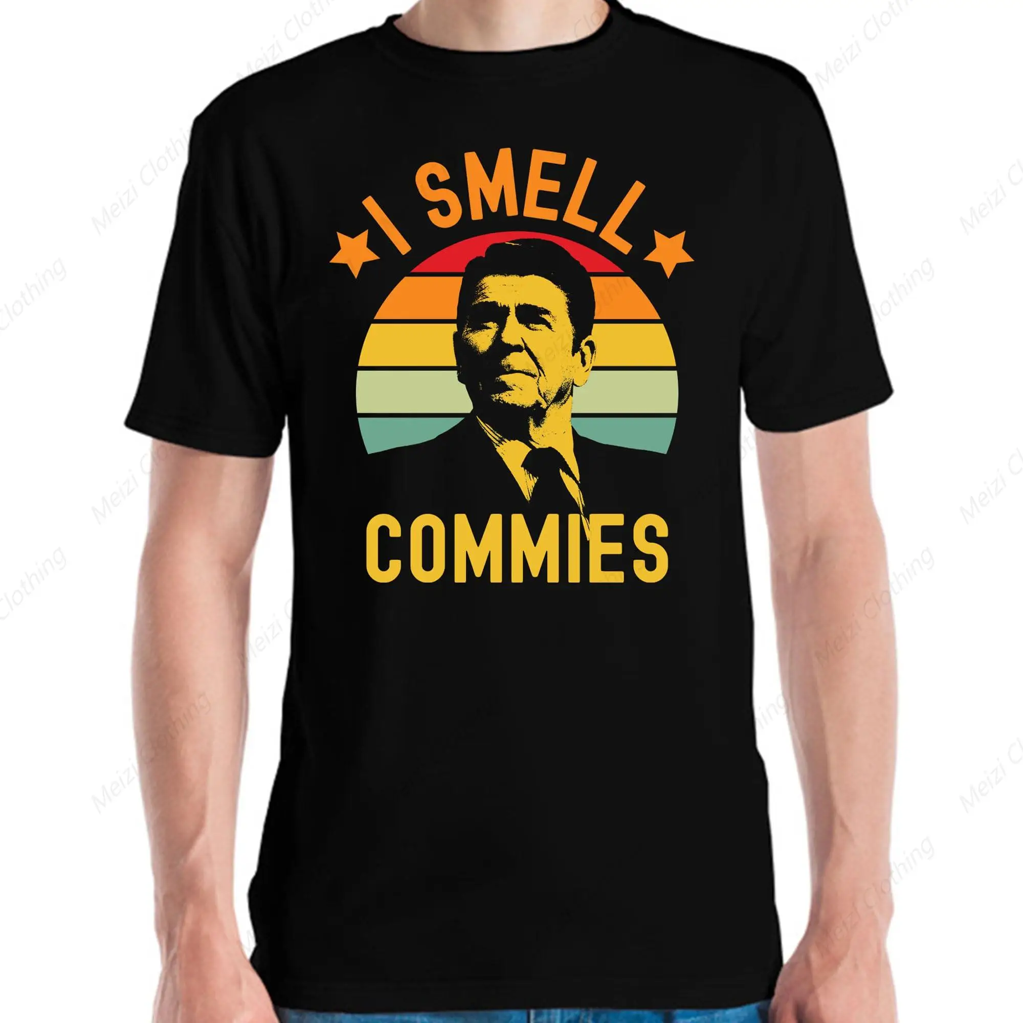 

Interesting Ronald Reagan I Smell Political Humor Reagan President Cool T-Shirt For Men And Women Pure Cotton Casual Shirt